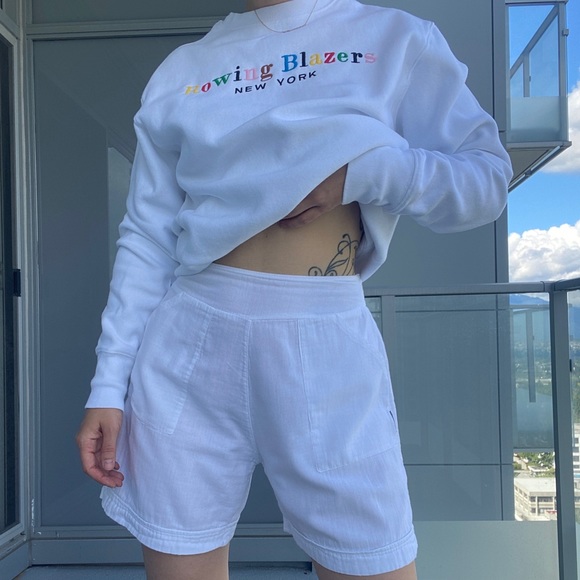 Vintage Pants - Vintage Cotton White Shorts